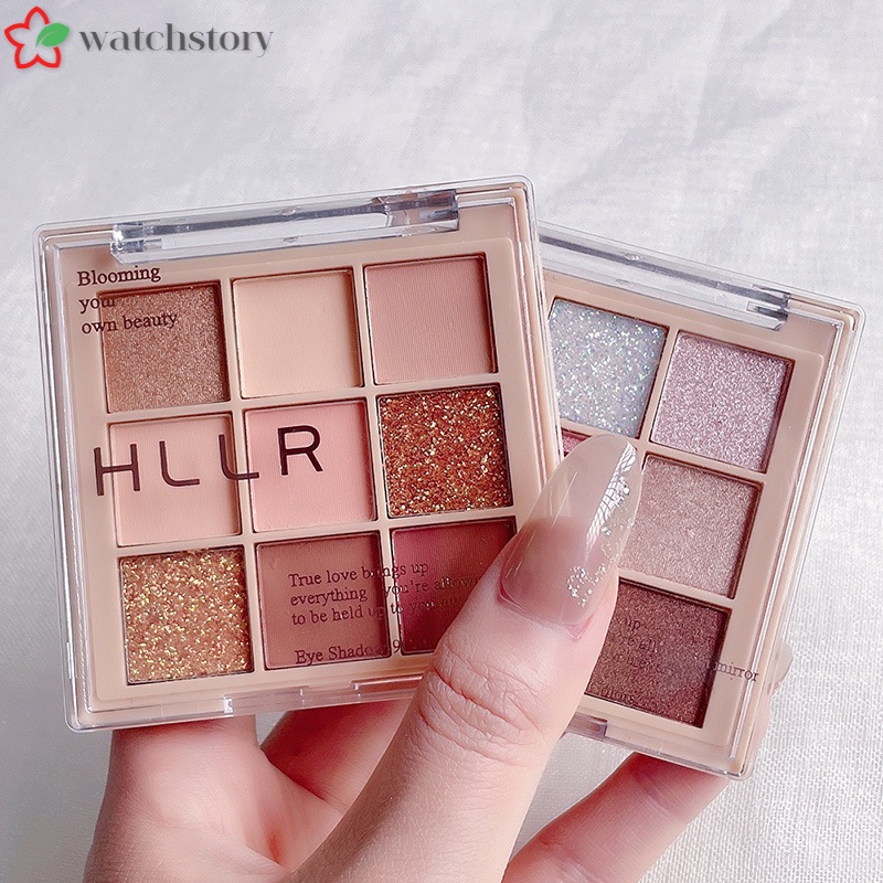 Bảng Phấn Mắt 9 Màu Lì / Nhũ Lấp Lánh Lâu Trôi Bền Màu 9 Màu