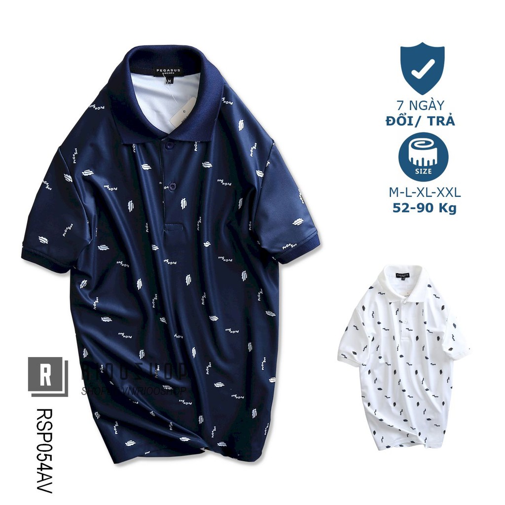 Áo phông nam đẹp có cổ Pega họa tiết cực chất RSP054AV - áo polo nam form rộng Riooshop