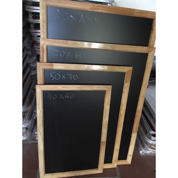 Bảng menu đen khung gỗ cao su đủ các kích thước Gem Decor