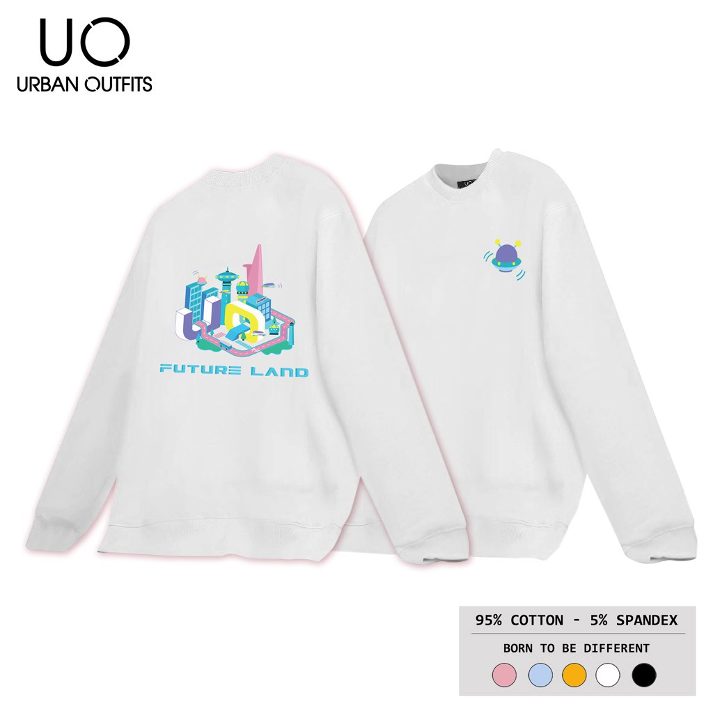 Áo Sweater Form Rộng Nam Nữ URBAN OUTFITS In FUTURE LAND SWO24 Thun Cotton Nỉ 4 Chiều Local Brand | BigBuy360 - bigbuy360.vn