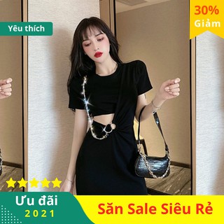 Váy body nhún tôn dáng khoét eo lạ mắt