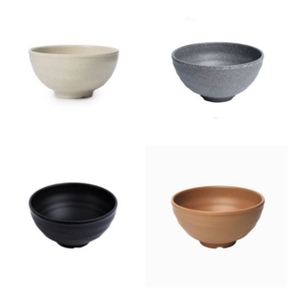 Combo 10 Chén cơm nhựa Melamine nhám đen,ngói,xám,nâu Size 11.4 x 5.8 cm