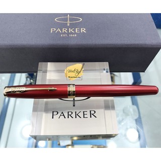 Bút ký Parker Sonet Cao Cấp [Đỏ Cài Vàng] - Khắc chữ miễn phí & Logo + tặng kèm 1 ngòi ký