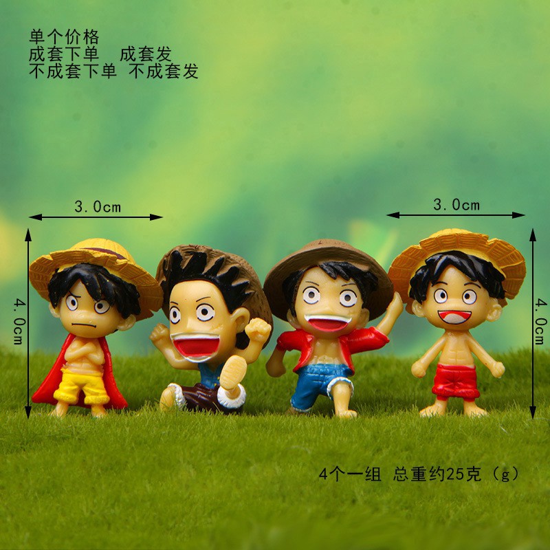 Cod 4Pcs DIY Toys One Piece mini Luffy Dolls
