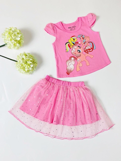 SÉT VÁY ĐẦM BÉ GÁI NGỰA PONY HÀNG CAO CẤP SIZE 1-8