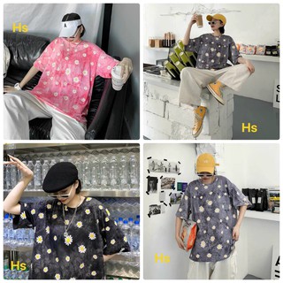 [UNISEX] Áo loang hoa cúc tay lỡ dáng rộng dưới 70kg siêu hot trend