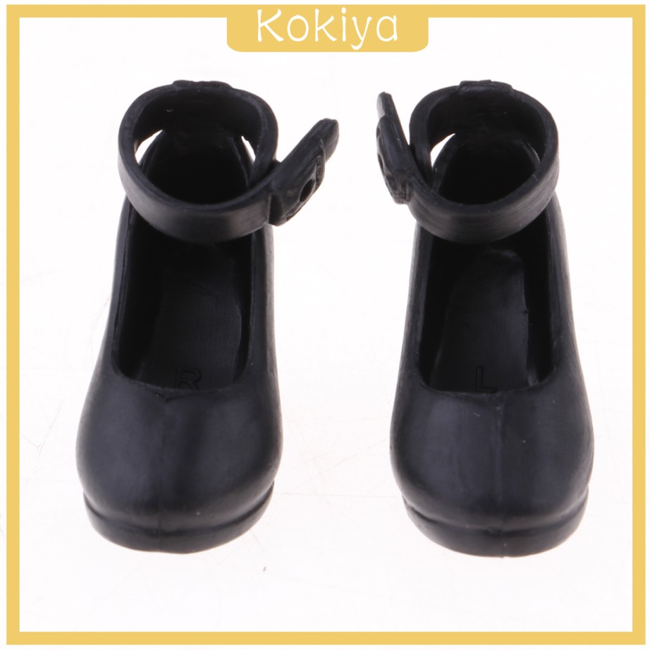 Giày Cao Gót Mini Màu Đen Cho Búp Bê Tỉ Lệ 1 / 6