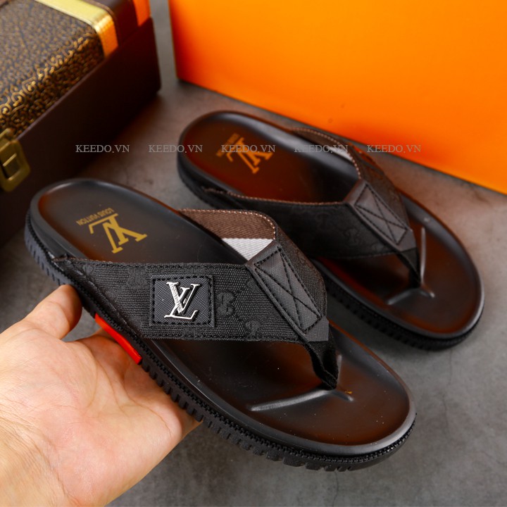 Dép kẹp nam LV cao cấp, dép nam lv