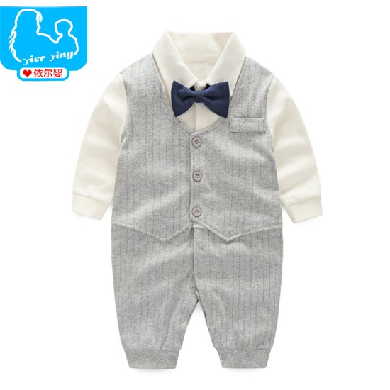 Bộ bé trai - Body giả vest dài tay dài chân cho bé