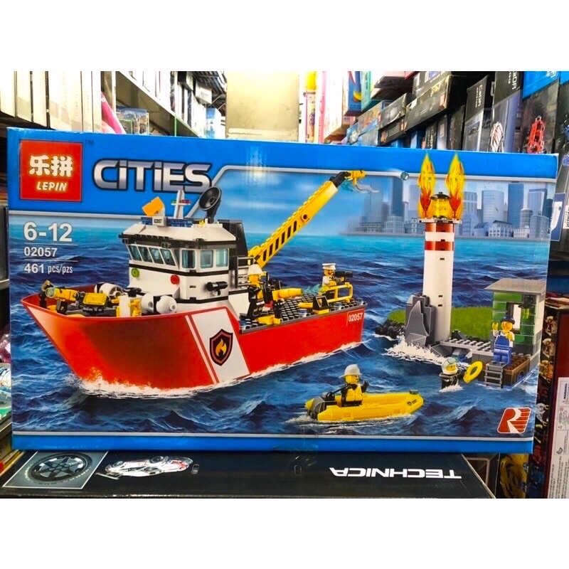 Lego City 60109 - Lepin 02057 ( Xếp Hình Tàu Cứu Hoả Lớn 461 Mảnh )
