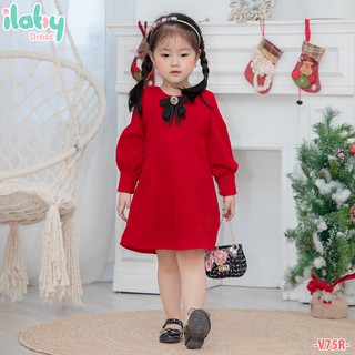 [25.6 GIẢM 40K ĐƠN 299K] Váy cho bé gái ILABY nhung dài tay [V75]