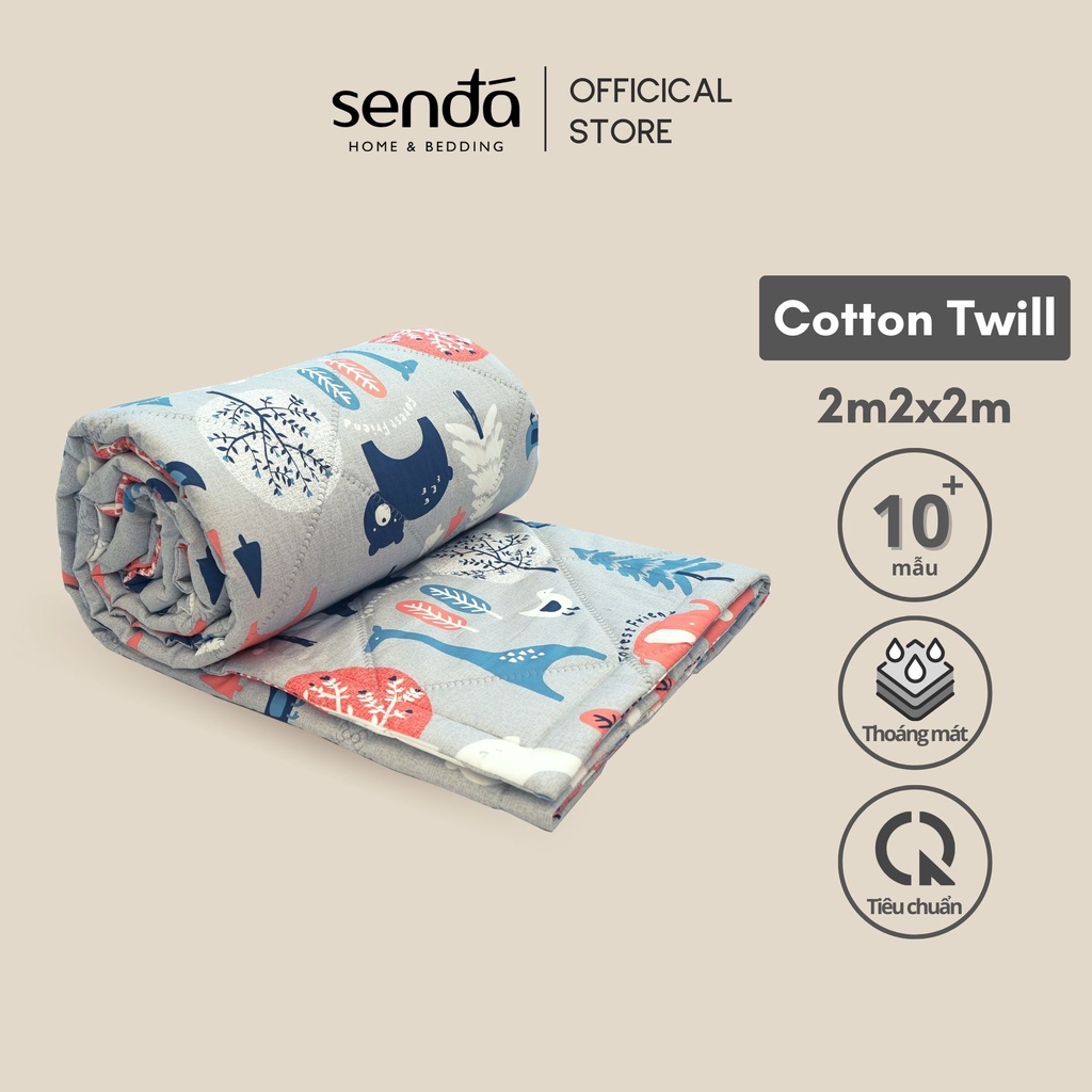 Vỏ chăn trần bông lồng được ruột Cotton Twill 40s 2mx2m2 Sen Đá Home Bedding họa tiết trẻ em, mền chần thô lụa cao cấp