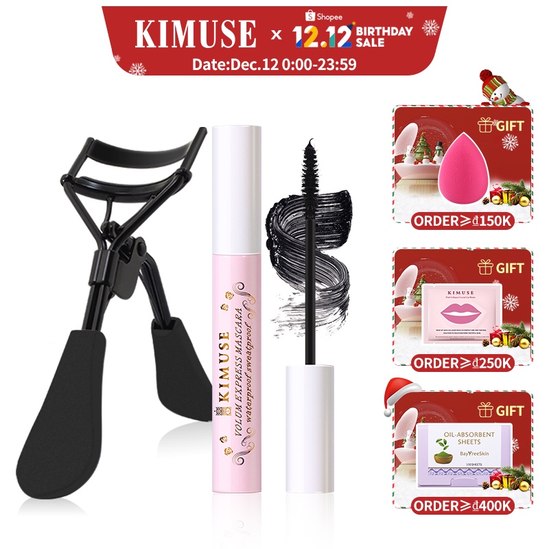 Set mascara + kẹp bấm mi KIMUSE trang điểm mắt cuốn hút 75g