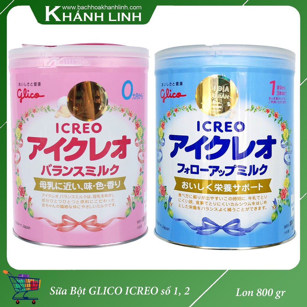 Sữa bột Glico Icreo Số 0/Số 1 800gr Date 09/2021