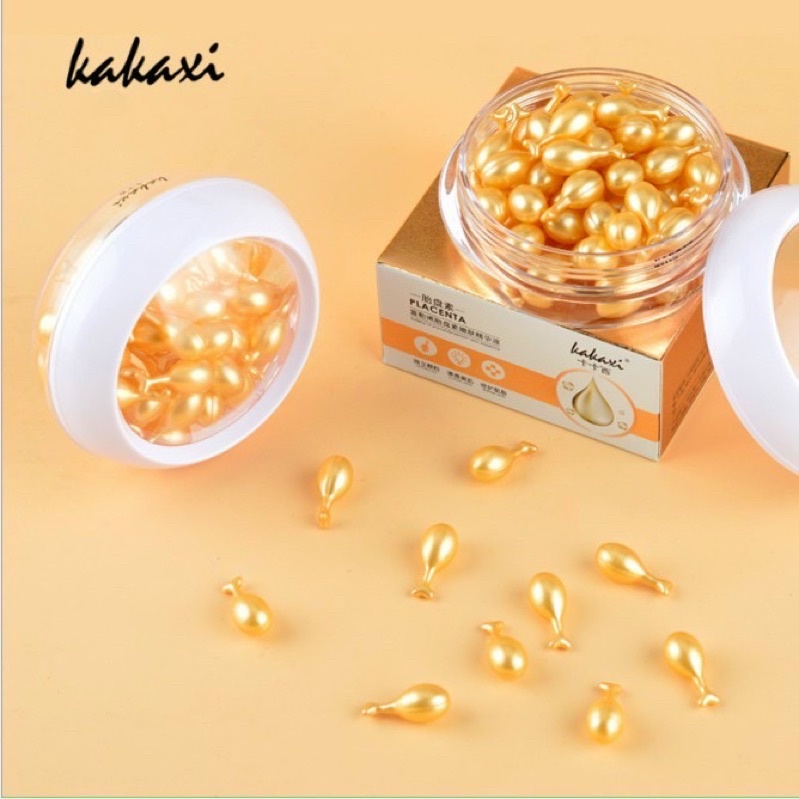 Hộp 30 viên Tinh chất dưỡng trắng phục hồi da xỉn màu Kakaxi Placenta