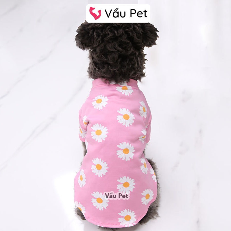 Áo cho chó mèo Thun hoa cúc - Quần áo cho chó poodle, con, lớn, mèo, thú cưng Vẩu Pet Shop