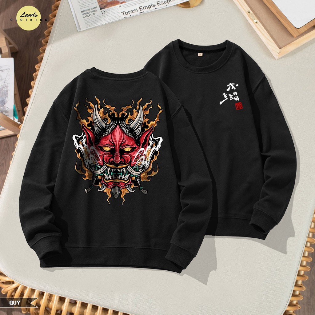 ÁO SWEATER chất NỈ " HỌA TIẾT MẶT QUỶ" phong cách , cực ngầu ĐỘC LẠ (16)