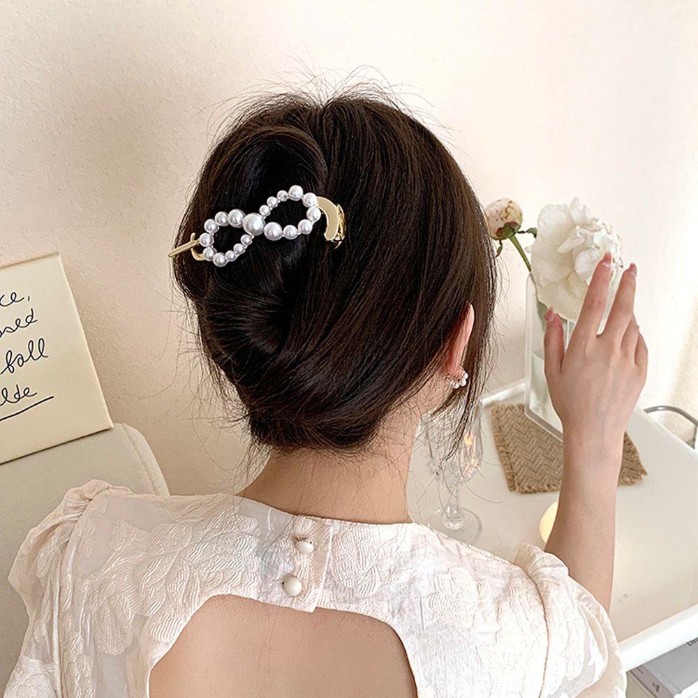 Kẹp Tóc Đuôi Ngựa Hình Quả Chuối Màu Ngà Thời Trang Cho Nữ Giá Đỡ