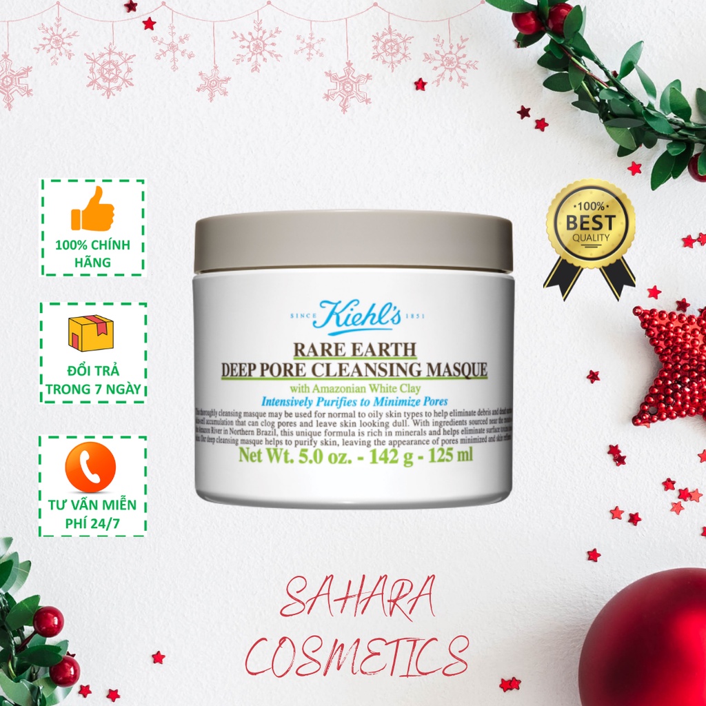 Mặt Nạ Đất Sét Dưỡng Trắng Sạch Mụn Đầu Đen Kiehl's Rare Earth Deep Pore Cleansing Masque