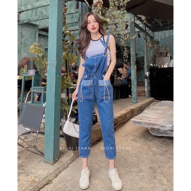 [TRENDING+VOUCHER]Yếm jeans AIORI thời trang cao cấp chất bò jean dày dặn bán chạy mã_Y001