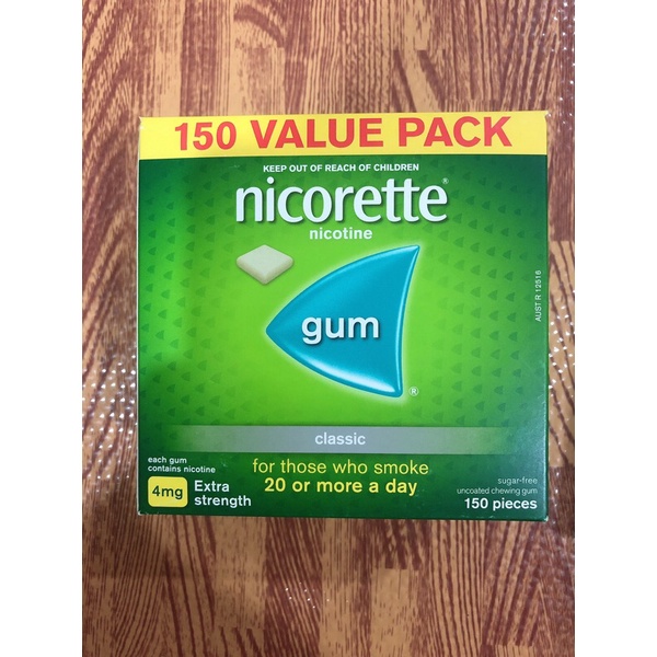 Kẹo cao su cai thuốc lá Nicorette Gum 150 viên