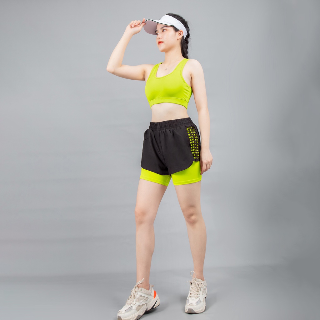 Bộ đồ thể thao quần Short Boxer Laze &amp; Áo bra Gladimax thể thao tập gym, chạy bộ,...