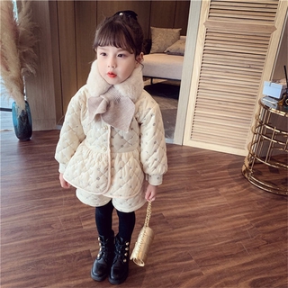 Bộ Đồ Hai Món Thời Trang Mùa Đông Vải Dày Kiểu Châu Âu Sành Điệu Cho Bé Gái