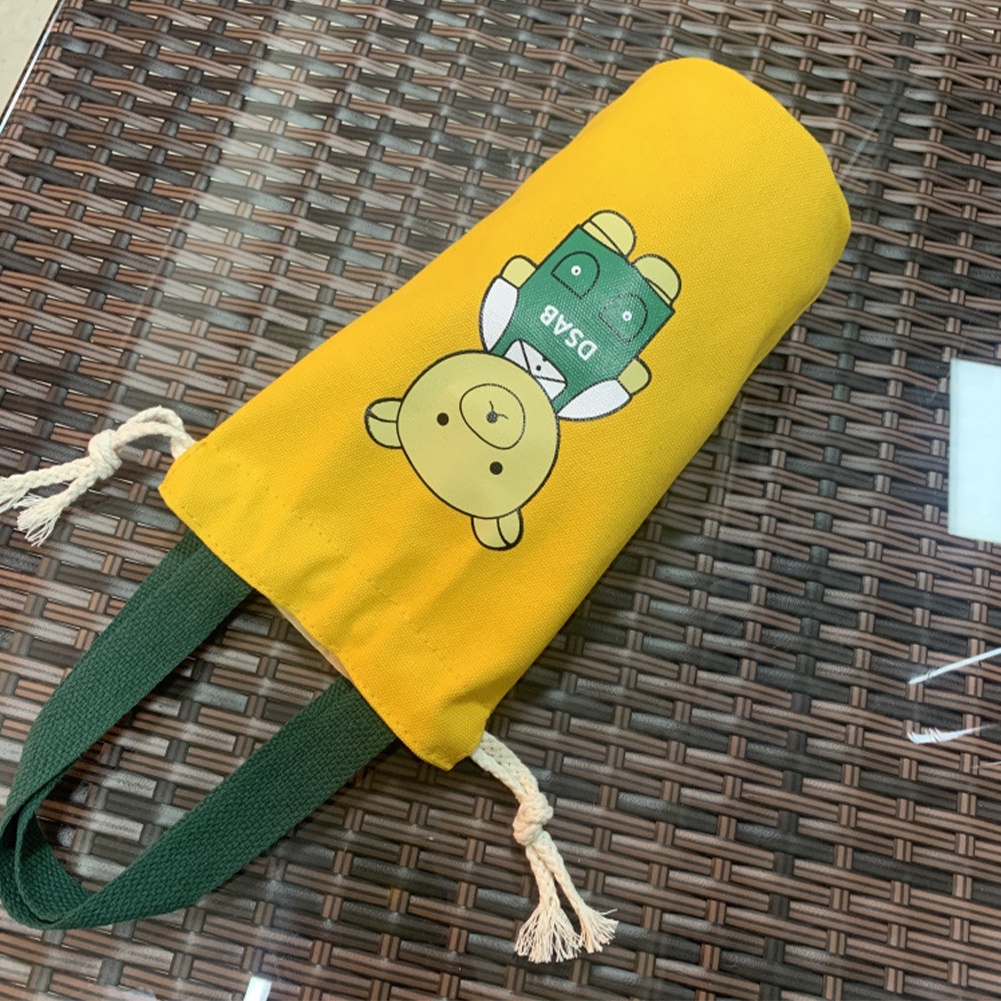 Phim hoạt hình gấu Túi vải Túi Xách Tay Starbucks Chai Nước Túi Xô Tote Túi Nước Giữ Chai