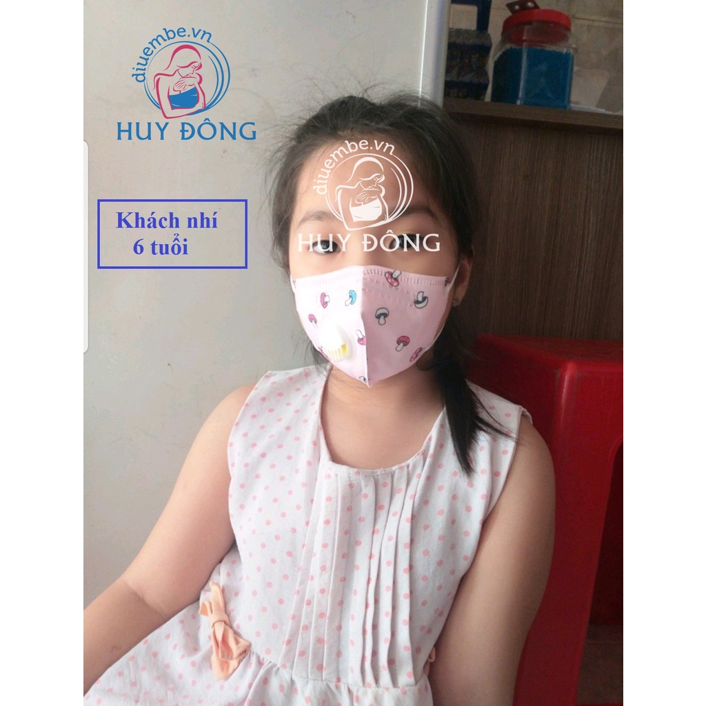 KHẨU TRANG KN95 KHÁNG KHUẨN CHỐNG BỤI PM2.5 CÓ VAN THỞ CHO BÉ