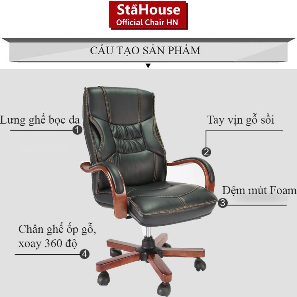 GHẾ GIÁM ĐỐC GỖ UỐN CHÂN XOAY - TP83