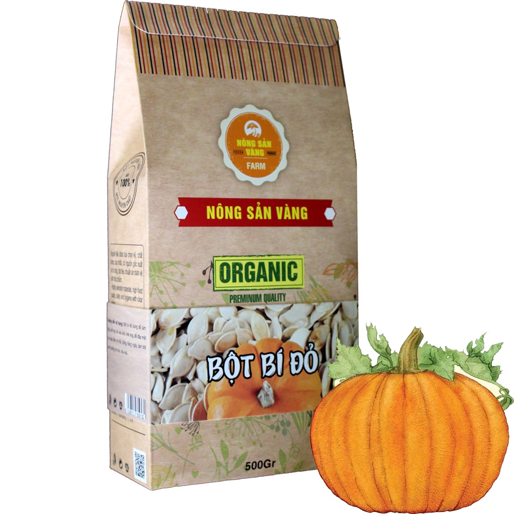 Bột Bí Đỏ Nguyên Chất 500gr - Nông Sản Vàng