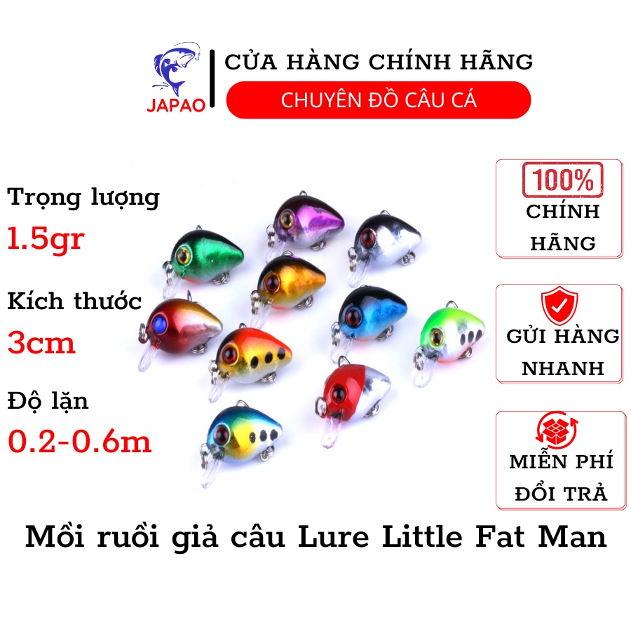 Mồi ruồi giả câu lure Japao 3cm 1,5g lưỡi câu cá 3 tiêu cực nhậy mồi câu cá rô phi, lóc, chuối, sộp ngão, thiểu, chim