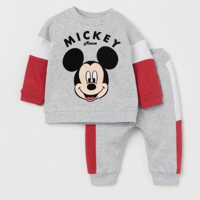 Bộ nỉ da cá HM Mickey