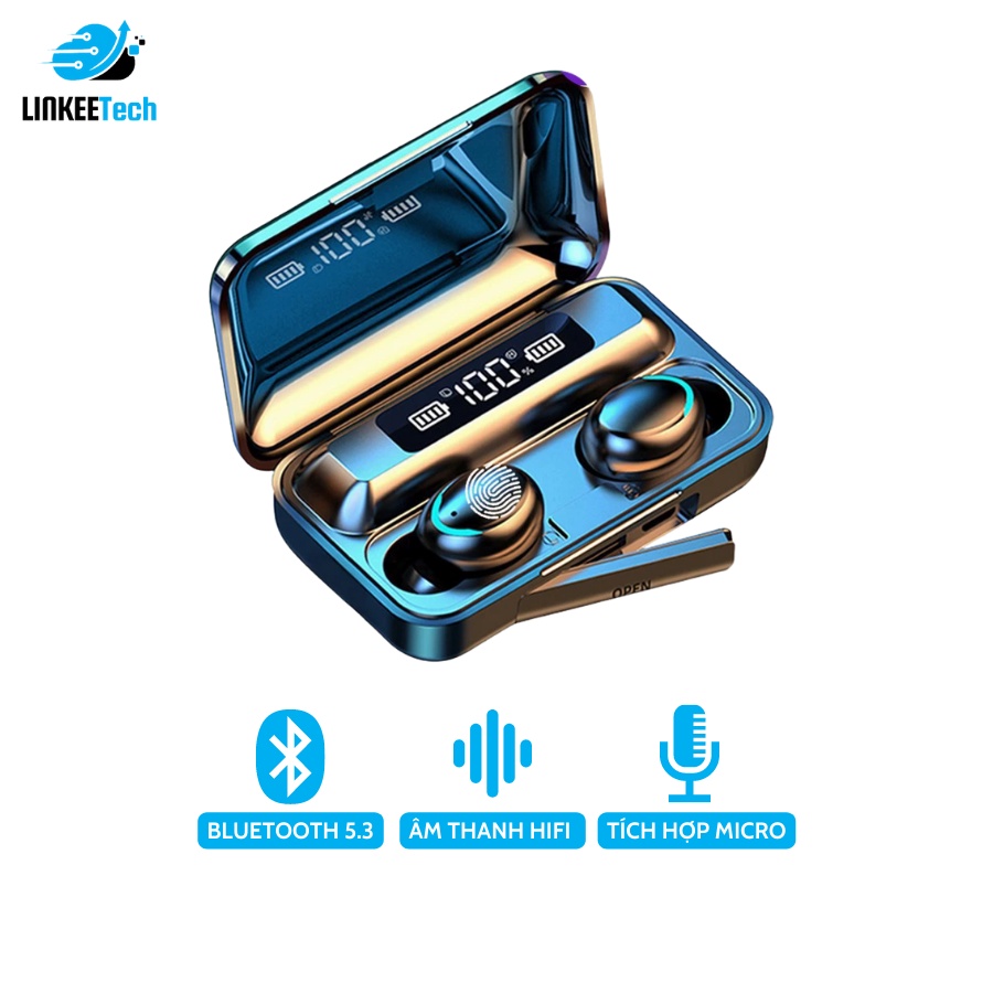 Tai Nghe Bluetooth F9 Pro Cảm Ứng Thông Minh Playtime Đến 22H Chống Nước Hàng Chính Hãng Bảo Hành 12 Tháng- LINKEETECH