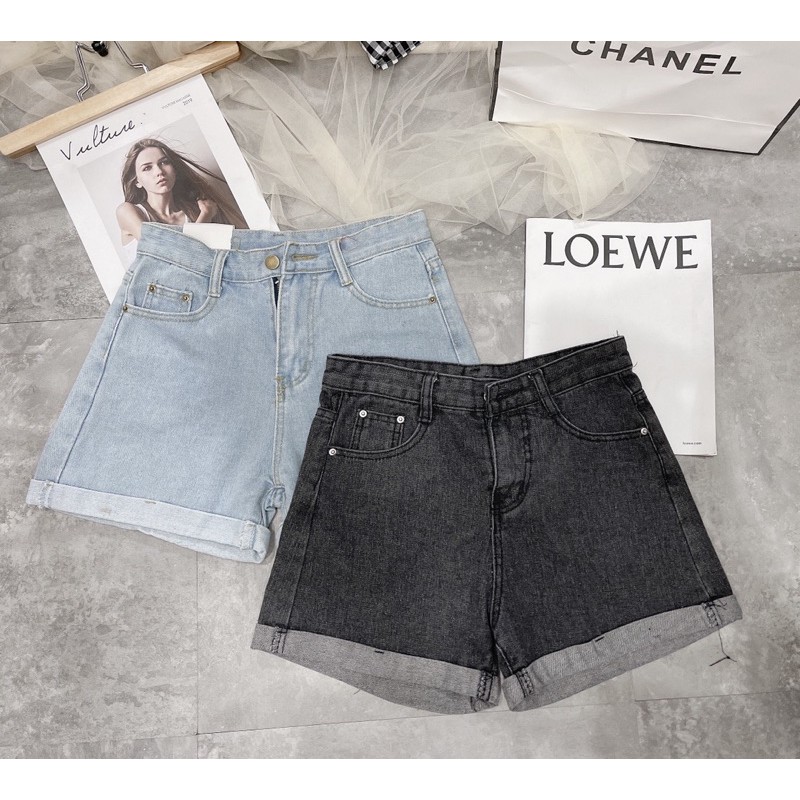 Quần short jean, quần đùi cạp cao, sooc Quảng Châu (Ảnh thật)