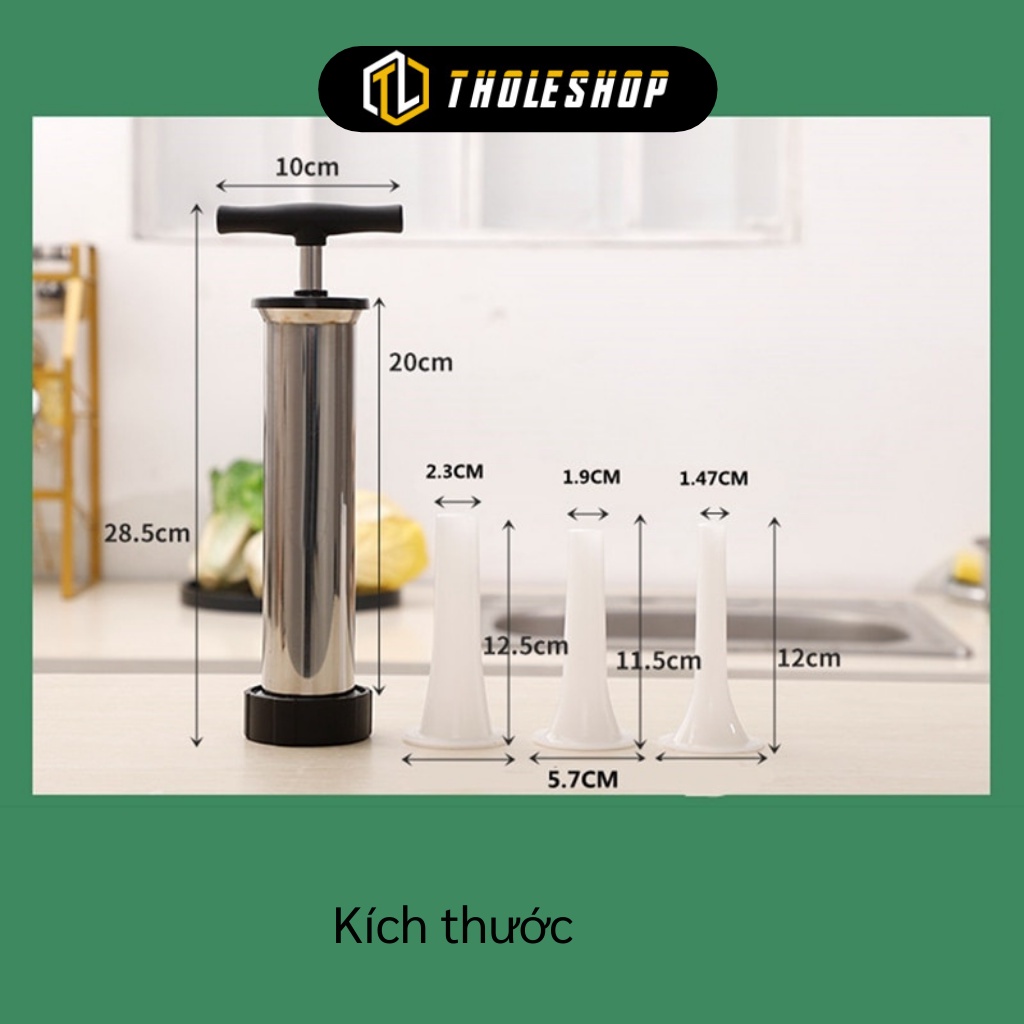 Dụng Cụ Nhồi Xúc Xích - Máy Làm Lạp Xưởng, Dồi Lợn Bằng Tay Đa Năng, 3 Phễu 1064