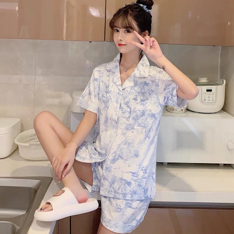 Bộ Ngủ Nữ Mặc Nhà Chất Thun Cotton Tay Cộc Quần Cộc Siêu Mềm Mịn Mát Pijama CiCi