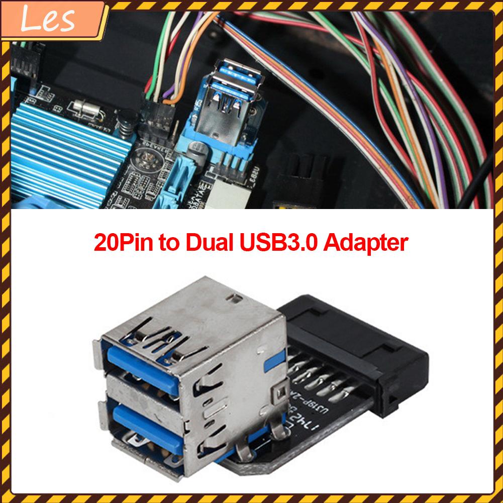 Bo mạch chủ USB 3.0 19 20 Pin Female sang Dual USB 3.0 Female