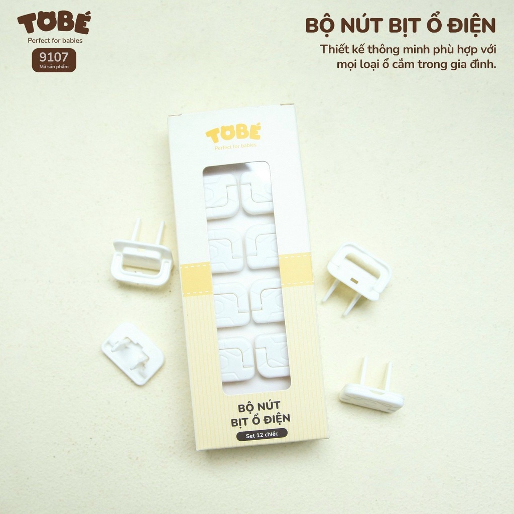 Bộ Nút Bịt Ổ Điện TOBÉ Chống Giật 2 Chân Cao Cấp Nhỏ Gọn Chắc Chắn Bảo Vệ An Toàn Cho Bé Zimbababy