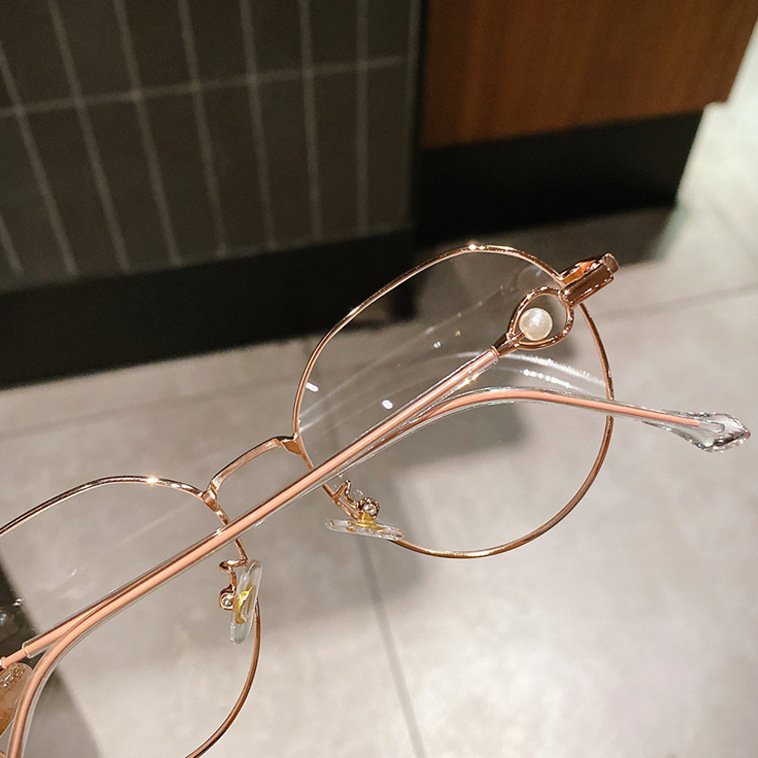 Kính giả cận thời trang nữ cao cấp phong cách Hàn Quốc trẻ trung năng động gọng kính đính hạt ngọc siêu xinh EMOJI 080