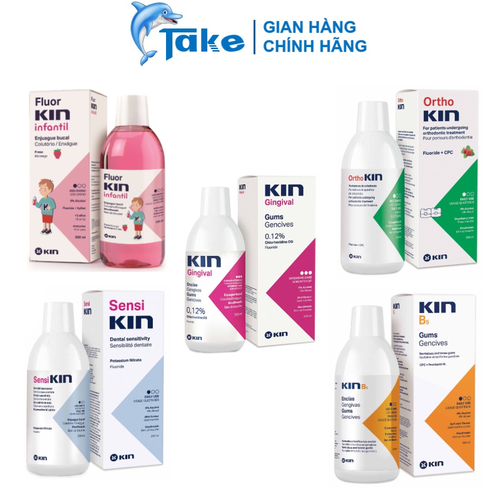 TAKE Store | Nước súc miệng KIN GINGIVAL Viêm Nướu, B5, Sensikin Ê Buốt, Kin Ortho, Kin FLOUR TRẺ EM