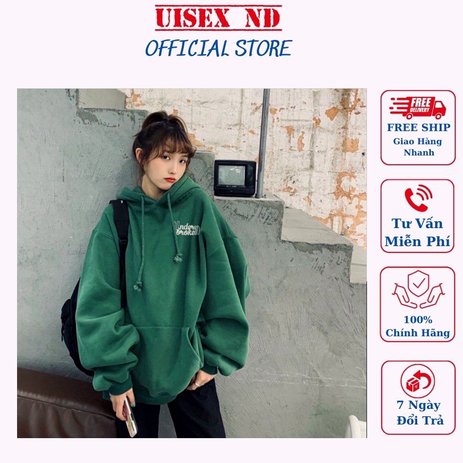 Áo Hoodie Under Broken Unisex Form Rộng, Khoác Nỉ Nam Nữ Phông Cách Ulzzang , Chất đẹp