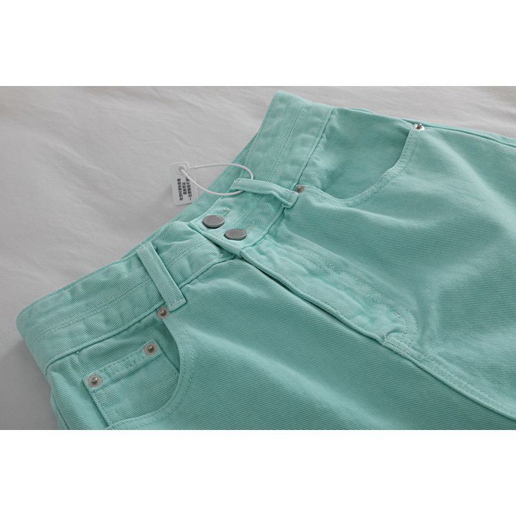 Jiashucheng Quần Short Denim Lưng Cao Plus Size Phong Cách Hàn Quốc Thời Trang Xuân Hè 2023 Cho Nữ