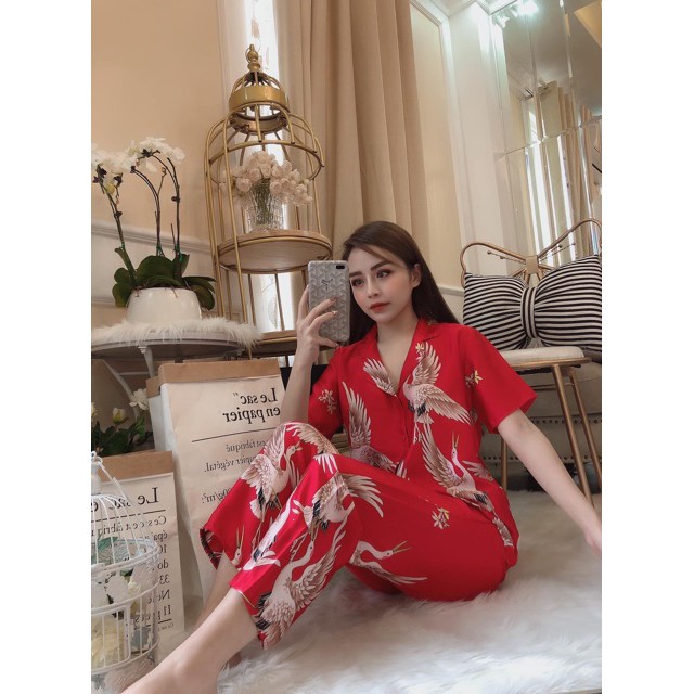 Bộ Đồ ngủ lụa pijama cao cấp