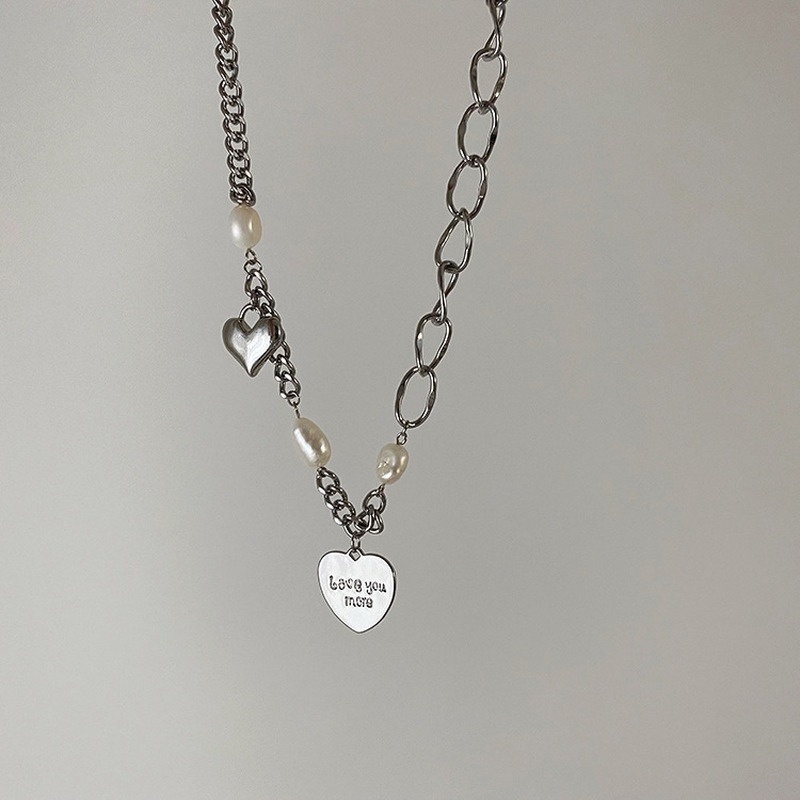 Vòng cổ Mặt Trái Tim Đính Đá Hồng Phong Cách Ngọt Ngào Sang Trọng Dành Cho Nữ