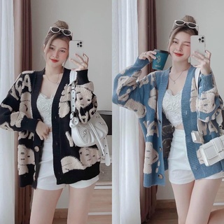 Áo khoác len gấu 2 màu💖 kèm ảnh thật
