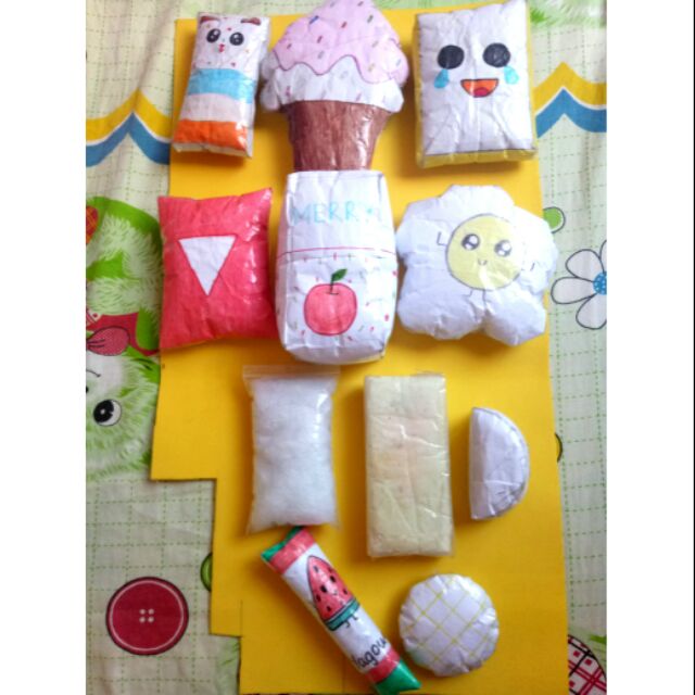 Combo squishy giấy đồ ăn siêu cute