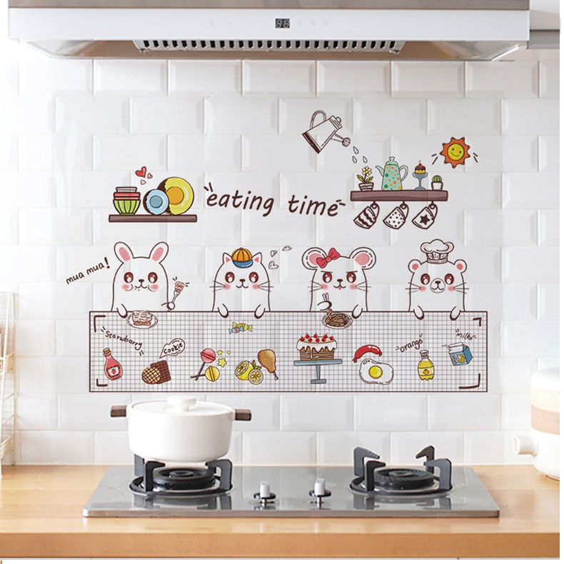 Tranh dán tường trang trí phòng ngủ, bếp, phòng khách hình 3D kiểu Hàn Quốc không thấm nước - Giấy dán tường hình 3D