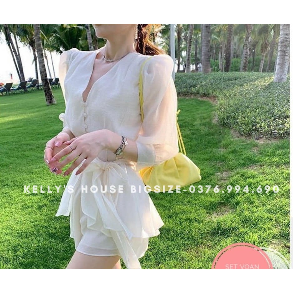 Bigsize Set Voan Tay Dài