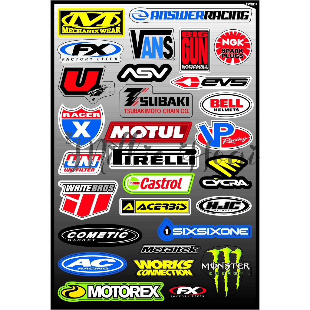 Combo decal logo MOTUL- RACER-VANS-MONSTER